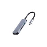Хаб-юсб Type-C Cablexpert UHB-CM-U3P1U2P3-01,USB-С на 1 х USB 3.1 Gen1 (5 Gbps), 3 х USB 2.0, метал