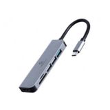 Хаб-юсб Type-C Cablexpert A-CM-COMBO6-02 USB-C 6-в-1 (хаб/HDMI/картридер), сірий