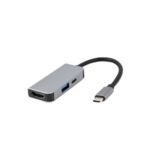 Хаб-юсб Type-C Cablexpert A-CM-COMBO3-02, USB-C 3-в-1 (USB/HDMI/PD), сірий
