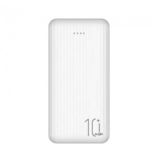 Зовнішній акумулятор (Power Bank) KLGO KP-56 10000 mAh, 2USB, Type-C, Micro-USB, Індикатор, кабель, White