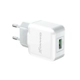Зарядний пристрій USB 220В Grand-X 5V 2,1A (CH-03) БІЛИЙ, c захистом від перевантаження