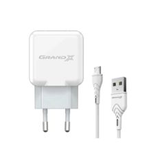   USB 220 Grand-X 5V 2,1A (CH-03UMW) ,    +cable Micro USB