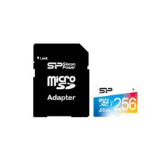  '  256 GB microSDXC Silicon Power Elite UHS-I  Elite Color + adapter(SP256GBSTXBU1V20SP)