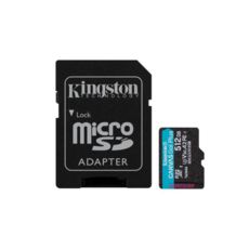  ` MicroSDXC 512GB UHS-I/U3 Class 10 Kingston Canvas Go! Plus R170/W90MB/s + SD- (SDCG3/512GB)