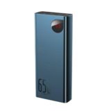 Зовнішній акумулятор (Power Bank) Baseus 20000mAh, Adaman Metal Digital Display Quick Charge Power Bank 65W Blue, 2xUSB / Type-C, індикатор рівня заряду (PPIMDA-D03)