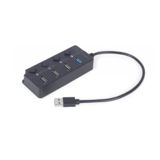 Хаб-юсб 3.1 Gembird UHB-U3P1U2P3P-01 4 порти (1xUSB3.1 + 3xUSB2.0), з вимикачами, пластик, чорний