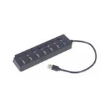 Хаб-юсб 3.1 Gembird UHB-U3P1U2P6P-01 на 7 портiв (1xUSB3.1 + 6xUSB2.0), з вимикачами, пластик, чорний