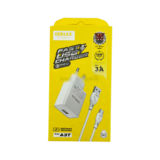 Зарядний пристрій USB 220В GERLAX A3T 3A-1USB 18W QC3.0 + кабель Type-C 1m білий