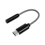 Перехідник Type-C to AUX3.5(F) ЦАП (DAC), 10см чорний (15035)