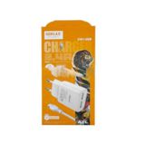 Зарядний пристрій USB 220В GERLAX A3L 3A-1USB 18W QC3.0 + кабель Lightning 1m білий