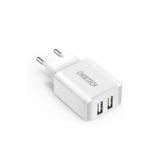 Зарядний пристрій USB 220В Choetech C0030EU-WH 2 USB, 5V/2A