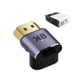 Перехідник HDMI з'єднувач, 8K/4K, металевий корпус, 90 градусів