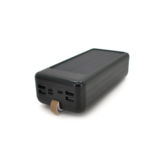 Внешний аккумулятор (Power Bank) KKD-8W 80000 mAh Solar, flashlight, Input: 5V/2.1A(microUSB, TypeC, Lightning), Output: 5V /2.1A(4xUSB), plastic, Black, BOX
