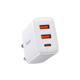 Зарядний пристрій USB+TypeC 220В Baseus CCXJ-E02 Compact Quick Charger 2*USB+TypeC 30W EU White