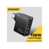 Зарядний пристрій USB+TypeC 220В GaN Essager ES-CD37, 100W PD3.0 QC4.0 швидка зарядка (2*Type-C + 2*USB)