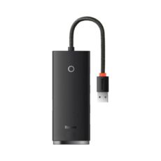 - 3.0 Baseus 4-  (WKQX030001) Lite Series (USB 3.0*4/Type-C*1) 25cm Black