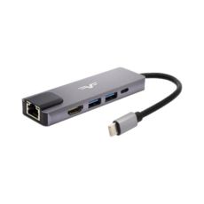 - Type-C Frime 5--1 USB3.0, USB2.0, PD, HDMI, RJ45 Space Grey (FH-5in1.201HL)