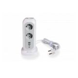 Універсальний мультиштекерний подовжувач Verbatim Power Tower EUPT-01 EU ( 11 роз/2xUSB-C/2xUSB-A ) 2 м (49547)
