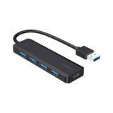 Хаб-юсб 3.1 Gembird UHB-U3P4P-02 на 4 порти USB 3.1,USB-A, USB-C PD, пластик, чорний