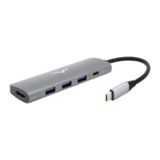 Хаб-юсб Type-C Frime 5-в-1 3*USB3.0, PD, HDMI Space Grey (FH-5in1.312HP)