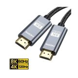 Кабель HDMI 2.0 м UHD, 8K, 60HZ,позолоченный аллюминиевый коннектор, плетеный кабель VER 2.1