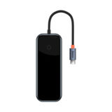 Хаб-юсб Type-C Baseus 8-х портовий (WKJZ010613) AcmeJoy ?HDMI*1+USB3.0*2+USB2.0*1+Type-C PD&Data*1+RJ45*1+SD/TF*1?Dark Grey