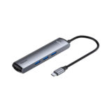 Хаб-юсб Type-C Baseus 6-х портовий (CAHUB-J0G) mechanical eye Six-in-one smart HUB docking station (HDMI*1+USB3.0*3+PD*1+RJ45*1) Space Grey