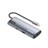 Хаб-юсб Type-C СolorWay USB-C 6-в-1 Type C PD 100W/USB3.0х3/HDMI 4К/RJ45 (CW-HUB02)