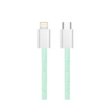 Кабель Type-C/Lightning - 1.0 м Colorway (braided cotton) (PD Fast Charging 27W) зелений (CW-CBPDCL061-G)