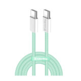 Кабель Type-C/Type-C - 1.0 м ColorWay (braided cotton) (PD Fast Charging 60W) 3.0 А, зелений (CW-CBPDCC061-G)