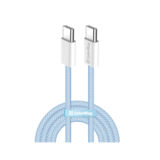 Кабель Type-C/Type-C - 1.0 м ColorWay (braided cotton) (PD Fast Charging 60W) 3.0 А, синій (CW-CBPDCC061-BL)