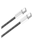 Кабель Type-C/Type-C - 1.0 м ColorWay (braided cotton) (PD Fast Charging 60W) 3.0 А чорний (CW-CBPDCC061-BK)