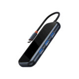 Хаб-юсб Type-C Baseus 4-х портовий (WKJZ010013) AcmeJoy (Type-C to USB3.0*3+Type-C PD&Data *1? Dark Gray