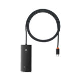 Хаб-юсб Type-C Baseus 4-х портовий (WKQX030401) Lite Series (Type-C to USB 3.0*4 ) 1m Black