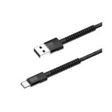 Кабель USB 2.0 Type-C - 1.0м Colorway (nylon - long head) 2.4 А,чорний (CW-CBUC063-BK)