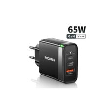   USB+TypeC 220 Rocoren 65W GAN (2xType-C + USB-A)