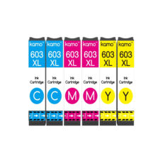 Kamo 603 XL for Epson 603 603XL Colour Ink Cartridges (6 Pack)