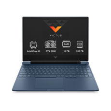  15" Hewlett Packard Victus Gaming Laptop 15-fa0022ua (A2BK1EA) Performance Blue / IPS (1920x1080) Full HD 144 ,  / Intel Core i5-12450H (2.0 - 4.4 ) / RAM 16  / SSD 512  / nVidia GeForce RTX 3050, 4  /   / LAN / Wi-Fi / Bluetooth / - / DOS / 2.29  / 