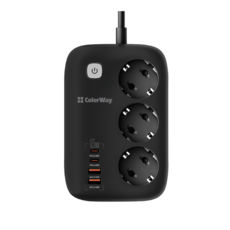   2,0  olorWay 3 /4USB GaN3 Pro PD (2USB-A + 2 TYPE-C) (65W) Black (CW-CHE34PDB)