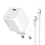 Зарядний пристрій USB 220В Colorway GaN Mini 25W PD Port PPS USB-C біле cable Type-C