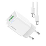 Зарядний пристрій USB 220В Colorway GaN Mini 30W PD Port PPS USB (Type-C PD + USB QC4.0) cable Type-C