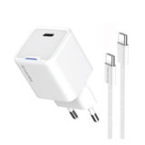 Зарядний пристрій USB 220В Colorway GaN Mini 30W PD Port PPS USB-C біле + cable Type-C