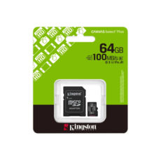  ' 64 GB microSDXC (UHS-1) Kingston Canvas Select Plus Gen3 class 10 1 (R-100MB/s) (adapter SD) SDCS3/64GB