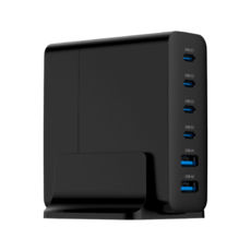   USB 220 Gembird TA-UC-2A4C-PD75-01-BK, 2xUSB-A (QC3.0 18W)+4xType-C (PD 25W), 