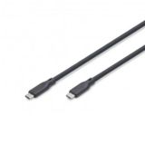 Кабель Type-C/Type-C - 2.0 м DIGITUS заряджання/синхронізації, USB 3.2 Gen 1,5G, 100W, 4K, силіконовий, чорний
