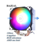 Вентилятор CPU RGB BAJEAL A400 120мм 1700/1200/775/115x/1366/1356 /FM2/AM4/AM5/FM1/AM3+/AM3/AM2 RGB 4 трубки, 3pin, 135W TDP, 1500PRM