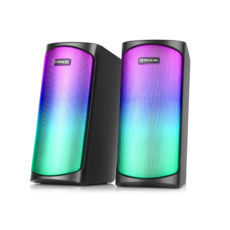   2.0 REAL-EL S-135 black (EL121100019), 2*5W speaker, mini-jack 3,5/USB, RGB