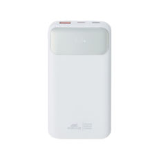Зовнішній акумулятор (Power Bank) RIVAPOWER VA2211 (White), 10000 mA, QC/PD 22,5 Вт, 3 вбудовані кабелі, білий