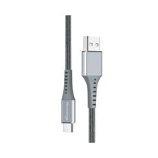 Кабель USB 2.0 Type-C - 1.2 м Grand-X FC-12G 3A, Fast Сharge, Grey товст.нейлон оплетення, преміум B