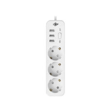 Мережевий фільтр 4,0 м LogicPower PREMIUM LP-X3 USB 4 м White (2200Вт)